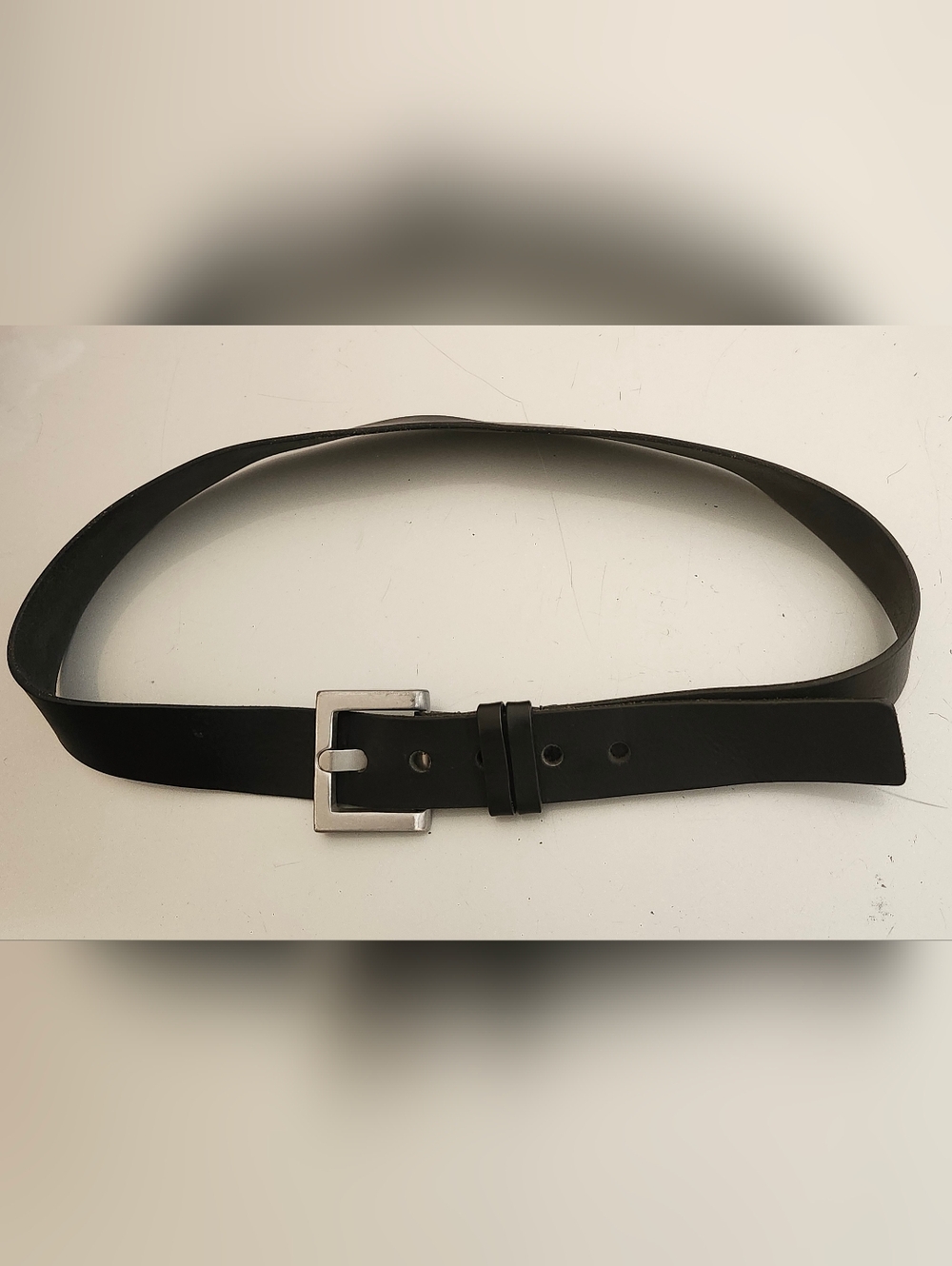 Gap Black Leather Belt with Silver Buckle